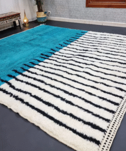 Teal Blue and Black Rug