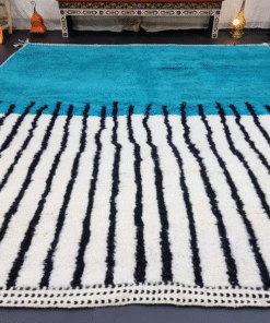 Teal Blue and Black Rug