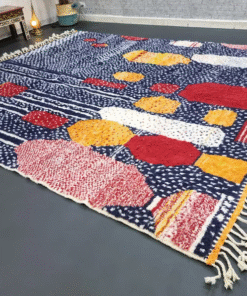 Unique Navy Blue and Red Rug