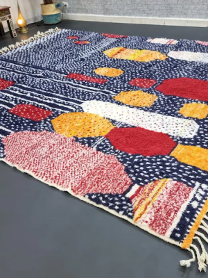 Unique Navy Blue and Red Rug