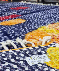 Unique Navy Blue and Red Rug