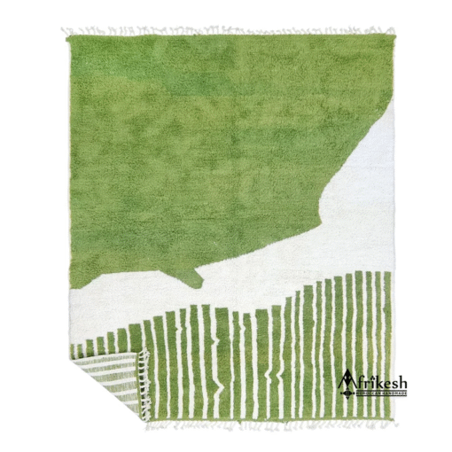 Unique Green and White Rug
