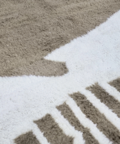 Taupe and White Rug