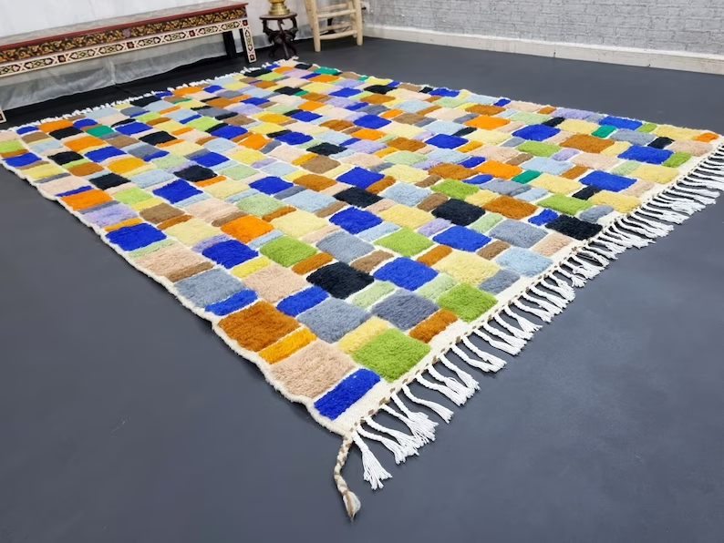 Unique Blue and yellow Rug