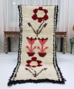 Marron Wool and Cotton Rug