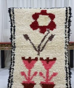 Marron Wool and Cotton Rug