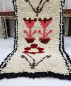 Marron Wool and Cotton Rug