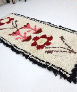 Marron Wool and Cotton Rug