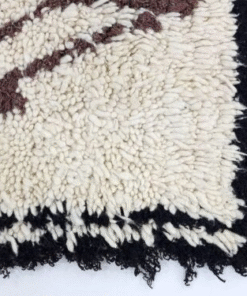 Marron Wool and Cotton Rug