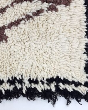 Marron Wool and Cotton Rug