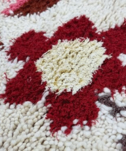 Marron Wool and Cotton Rug