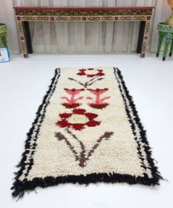 Marron Wool and Cotton Rug