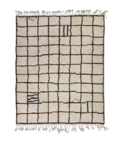 IFFAT–Brown & White Carpet–Berber Beni Ourain Grid Custom Rugs