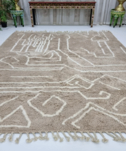 Light Brown and White Rug