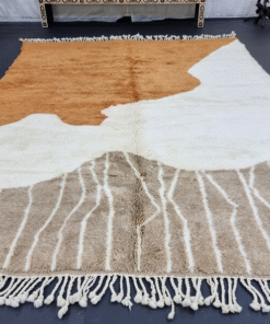 Dark Mustard And White Rug