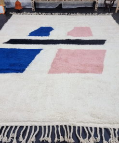 white and pink rug