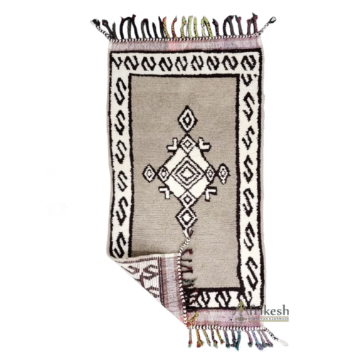 Taupe and White Rug
