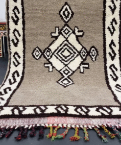 Taupe and White Rug
