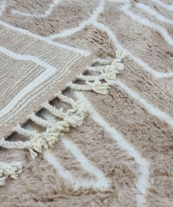 Light Brown and White Rug