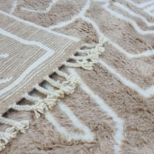 Light Brown and White Rug