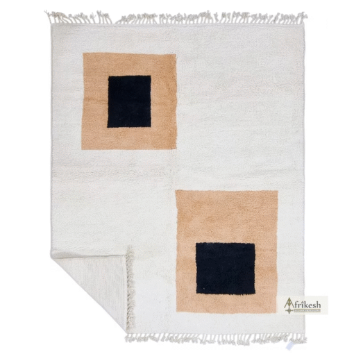 Light Brown and White Rug