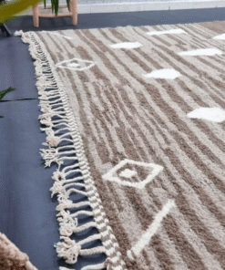 Brown and White Rug