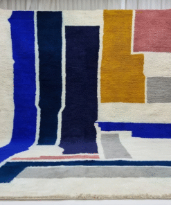 Dark Blue and White Rug