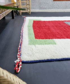 White and Red Rug