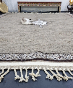Taupe and White Rug