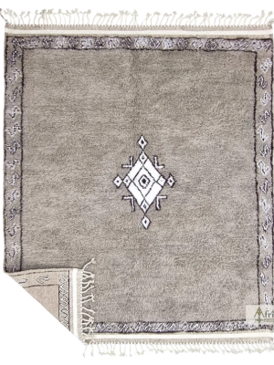 Taupe and White Rug