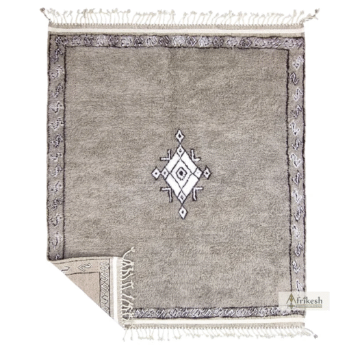 Taupe and White Rug