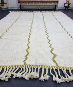 White and Olive Green Rug