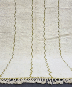 White and Olive Green Rug