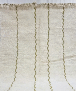 White and Olive Green Rug