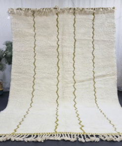 White and Olive Green Rug