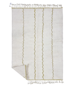 White and Olive Green Rug