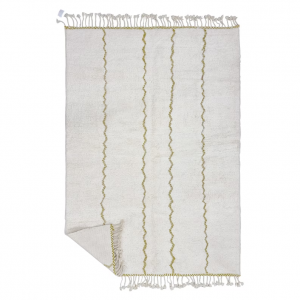 White and Olive Green Rug