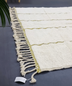 White and Olive Green Rug