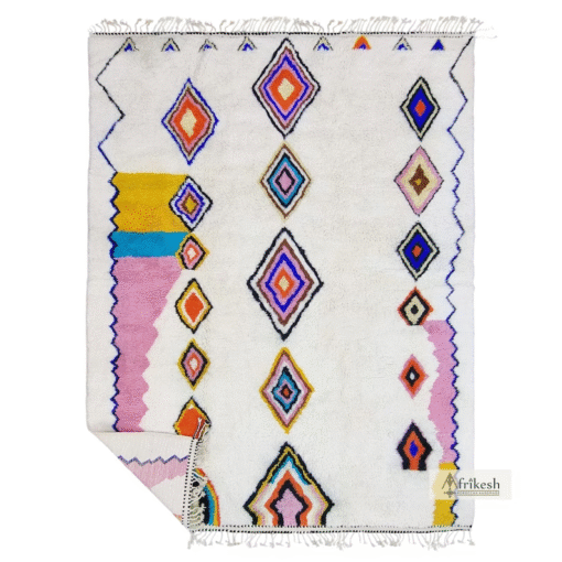 White and Light Pink Rug