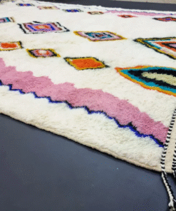 White and Light Pink Rug