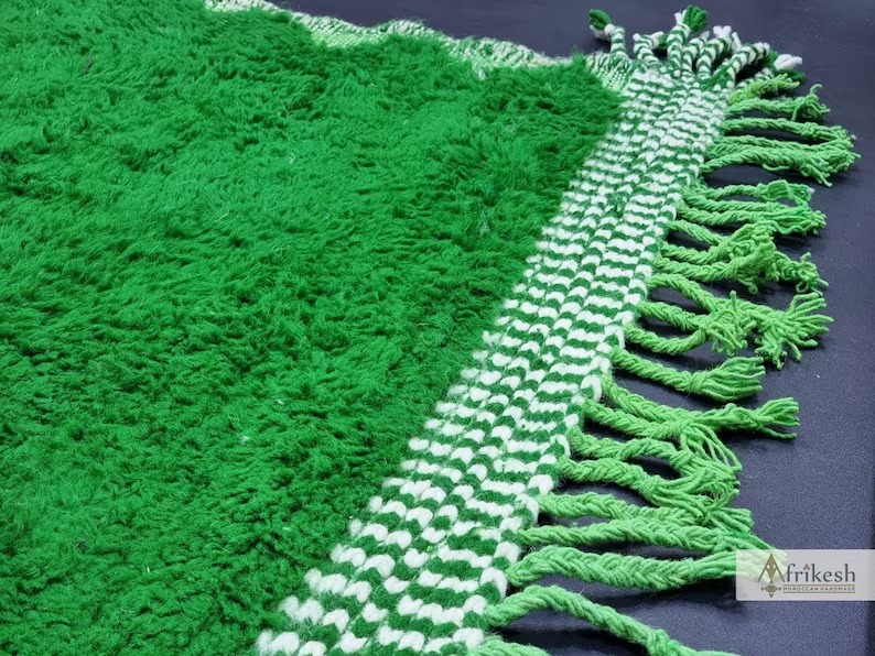 Green and White Rug