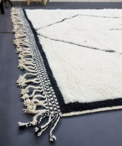 white and black rug