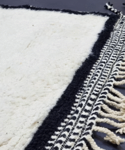 white and black rug