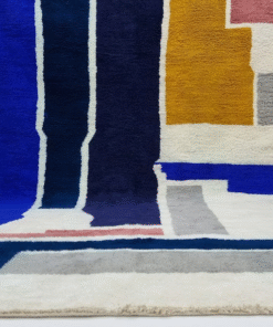 Dark Blue and White Rug