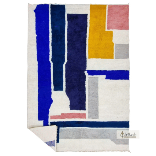Dark Blue and White Rug