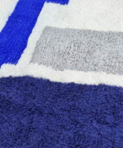 Dark Blue and White Rug