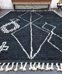 black and white rug