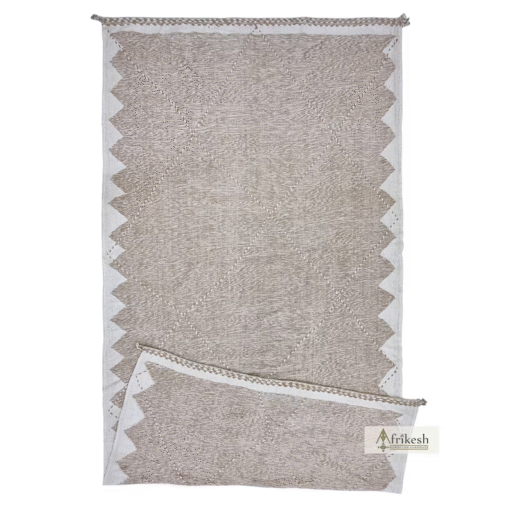 Long Beige and White Rug