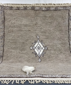 Taupe and White Rug