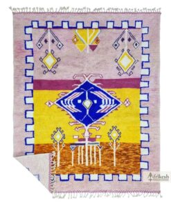 BISMA - Pink and Yellow Rug - Beni Ourain Rug 8x10